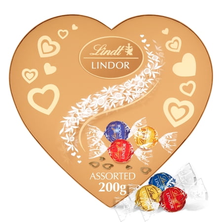 Lindt Lindor Assorted Chocolate Truffels Heart 200G, Imported from Britain