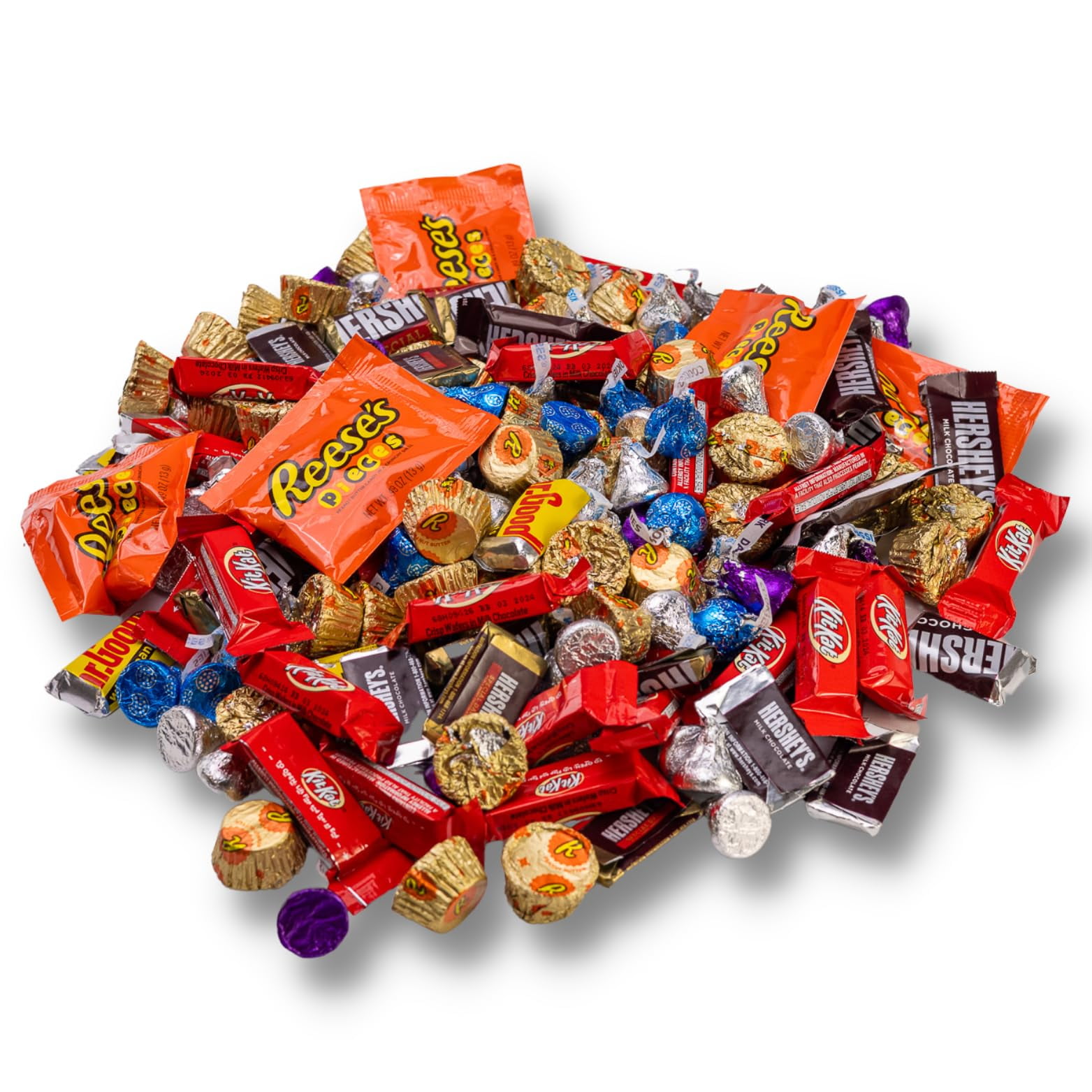 Hershey Chocolate Candy Variety Pack- 5 Lb - Dark Chocolate & Milk Chocolate - Hershey Kisses, Reese, Kitkat + More - Chocolate Bar, Chocolate Bulk Candy Individually Wrapped