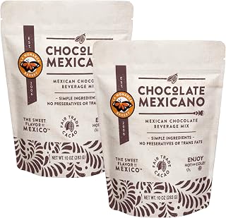 Mexican Hot Chocolate, 10 Ounce (Pack of 2), Authentic Mexican Style Hot Chocolate Mix with Organic Cacao Beans and Cinnamon by La Monarca Bakery