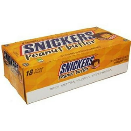 Snickers, Peanut Butter Squared, Count 18 (1.78 oz) - Chocolate Candy / Grab Varieties & Flavors