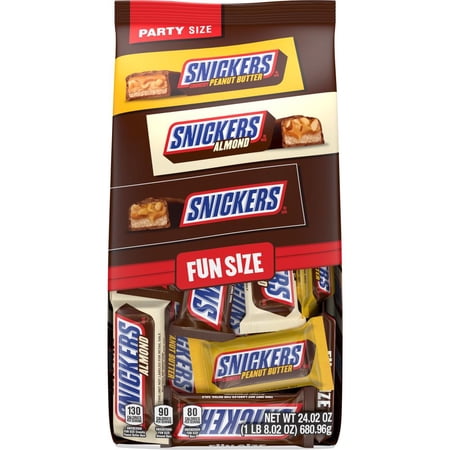 Snickers Assorted Fun Size Chocolate Candy - Party Size - 24.02 oz- Pack of 2
