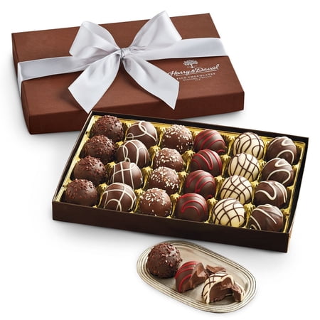 Harry & David Signature Chocolate Truffles Gift Box, 24 Assorted Truffles, 1 Pound Box, Gift Box, Assorted Chocolates, Milk Chocolate