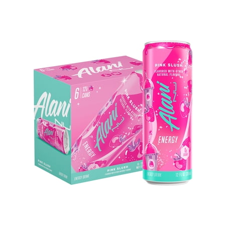 Alani Nu Sugar Free Energy Drink, Pink Slush 12oz Can (6 Pack)