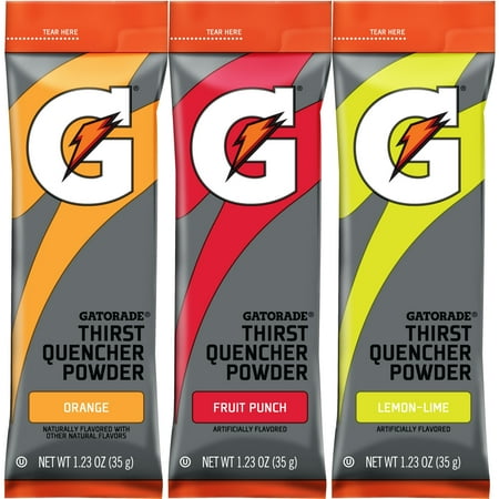 Gatorade Thirst Quencher Sports Drink Mix Powder, 3 Flavor Variety Pack, 1.23 oz, 30 Pack