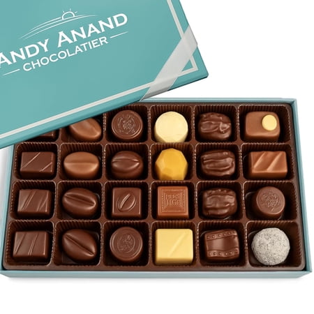 Andy Anand Sugar Free Belgian Chocolate Truffles, Stevia Sweetened, Handmade Assorted Truffles Gift Box, 24 Pieces