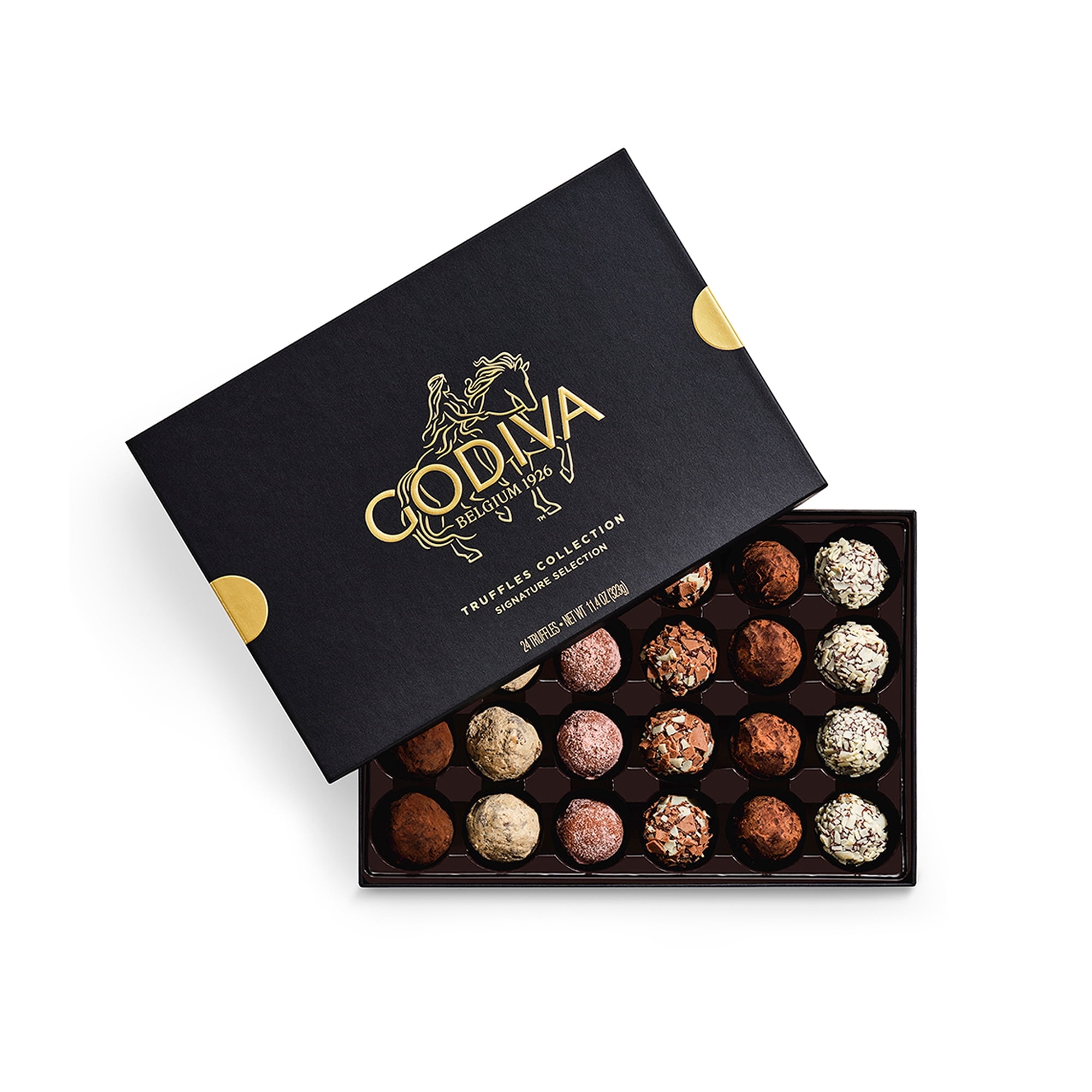 Godiva 24pc Signature Truffle Gift Box - Belgian Dark & Milk Chocolates with Ganache - Kosher Holiday Gift