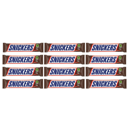 Snikers Peanut Milk Chocolate Candy Bar, Full Size Bars1.07 oz each (12 full size bars)