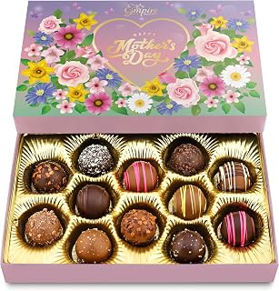 Mother's Day Chocolate Gift Box - Assorted Gourmet Truffles Gift Box - Elegant Mothers Day Gifts for Mom, Wife, Grandma - Premium Candy Assortment, 6 oz