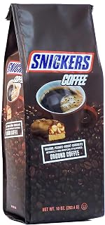 Ground Coffee, Medium Roast, Caramel Peanut Nougat Chocolate Snickers Flavored 10oz Bag