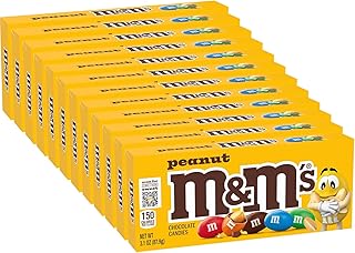 M&M's Peanut Chocolate Candy Movie Theater Box 3.1 Ounce (Pack of 12)