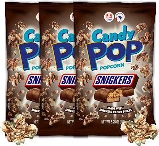 Candy Pop Snickers Candy Coated Popcorn (5.25oz bags, 3-Pack)