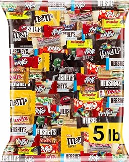 Chocolate Candy Variety Pack 5 lb - Individually Wrapped Fun Size Candy | Milk & Dark Chocolate Assortment, Mini Bars, Bulk Candy Mix for Goodie Bags, Office Snacks, Party Favors, Assorted Chocolates