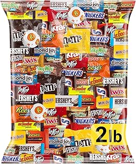 Chocolate Assorted Bulk Candy Variety Pack 2lb - Mini Chocolate Bars, Milk & Dark Chocolate Mix - Individually Wrapped Bulk Candy for Office Snacks, Party Favors and Treat Bags