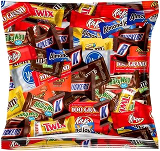 Bulk Chocolate Candy Mix - Individually Wrapped Fun Size Chocolate Bars & Treats Assortment - Caramel, Peanut Butter, Wafer & Milk Chocolate Favorites - Great for Sharing & Gifting (2 LB)