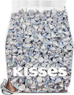 BulkKisses Milk Chocolate Candy - 200 SilverKisses Chocolate Individually Wrapped - ChocolateKisses Candy Bulk - Bulk Chocolate for Weddings, Party Favors, Candy Buffets, & Office Treats - 2 Pounds