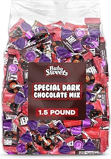 Assorted Dark Chocolate Candy Variety Mix - 1.5 Pound Bulk Assorted Dark Chocolate Candy, Individually Wrapped Chocolate Treats for Parties, Candy Bowls, Gift Baskets & Snacks