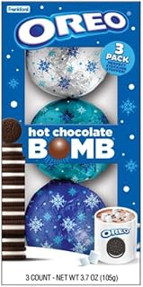 Frankford OREO Holiday Hot Chocolate BOMB Set with Cookie Flavored Melting Cocoa Balls with Marshmallows, 3 Count