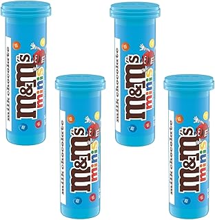 M&M's Minis Tubes Chocolate Candies - Pack of 4 - Delicious Classic Candy - Great for the Whole Family - Perfect for Sharing