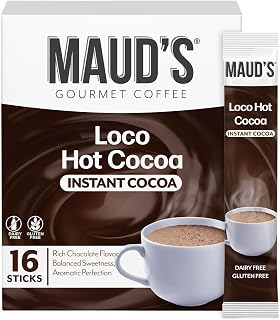 Maud's Dark Hot Chocolate Instant Packets, 16ct | Enjoy Hot or Iced Coffee, Instant Coffee Packets, Just Add Water