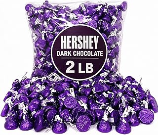 Special Dark Chocolate Kisses, 200 Count Bulk, 2 lb - Purple Foil Wrapped Chocolate Candy for Party Favors, Candy Buffets, Gift Bags & Office Treats in sealed Tundras bag
