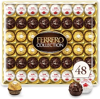 Ferrero Collection Gourmet Gift Box, 48 Assorted Chocolate with Dark Chocolate, Coconut, and Milk Chocolate, 18.2 oz
