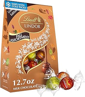 Lindt LINDOR Fall Assorted Milk Chocolate Candy Truffles, 12.7 oz. Bag