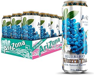 AriZona Blueberry White Tea - Big Can, 22 Fl Oz (12 Pack)