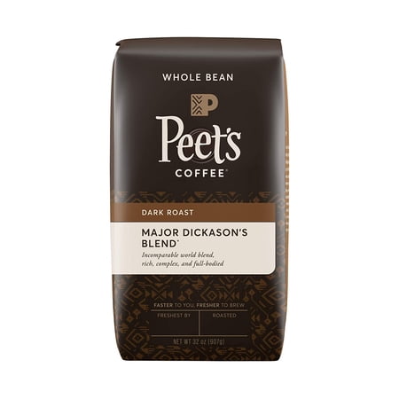Peet's Coffee Major Dickason's Blend, Dark Roast Whole Bean Coffee, 32 oz Bag