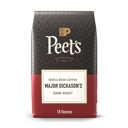 Peet's Coffee Major Dickason's Blend Premium Dark Roast Whole Coffee Beans, Arabica, 18 oz